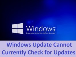 Windows Update Cannot Currently Check for Updates
